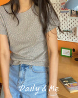 Flower Ribbed Tee(3color)