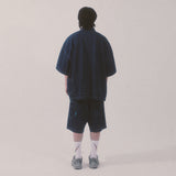 デニムステッチショーツ_ブルー