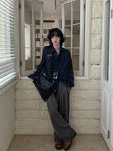 Hounds three-tuck wide slacks
