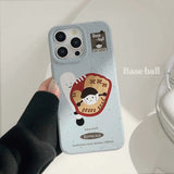 Baseball Bat & Glove Cartoon iPhone Case