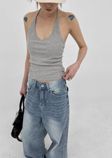 [MADE] Flote Halter String Sleeveless Top (Built-in Cap)