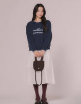 メローエンブロイダーラインニットトップ (Ivory)