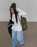 フリルレイヤードロングシャツ