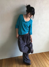 Lei Button Roll-up Long Sleeve Tee