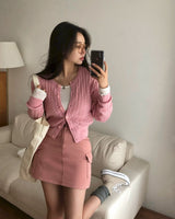 [BELLIDE MADE] 6color, memory cable round cardigan