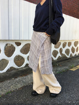 Roman check layered skirt (2color)