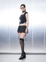 ドットスクエアクロップトップ  [Black]