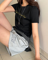 [ORIGINAL] Less Cotton Lettering Short Sleeve T-shirt