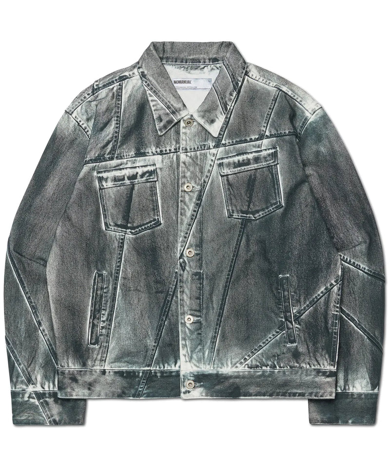 STAINED D.L DENIM TRUCKER JACKET - STAINED WHITE