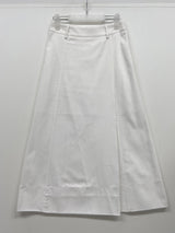 Deep Slit Wrap Denim Long Skirt