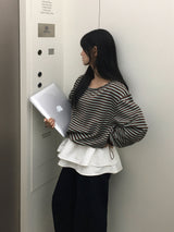 [MADE] ダーリング, ストライプワンショルダートレーナー