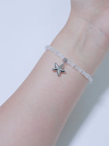 All surgical steel milky gemstone star bracelet
