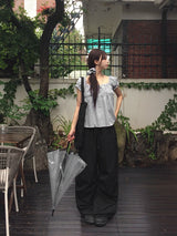 Kero Frill Wide Banding Pintuck Cargo Pants