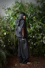 PAISLEY EMB. H-T HOODY (Charcoal)