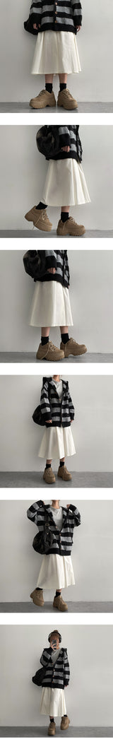 Chaho Banded Waist Long skirt