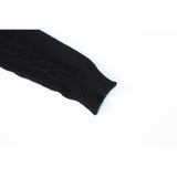 CABLE BOAT NECK KNIT-BLACK
