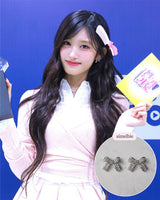 [IVE Leeseo Necklace] デリケートボウピアス - Silver Color