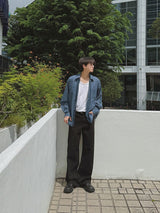 [A-P0305] バックポケットステッチワイドパンツ (3色)