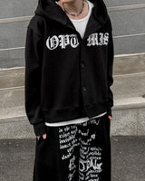 Dark Button Hooded Cardigan