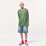 シースルー長袖Tシャツ GREEN