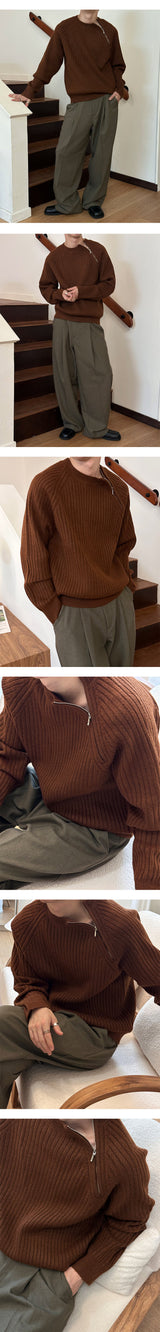 [SET UP가능] Deep one tuck wide slacks(2color)