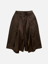 Flare Button Wide Bermuda Pants (3c)