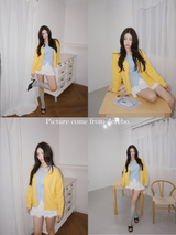 yellow wool lovely long-sleeved cardigan