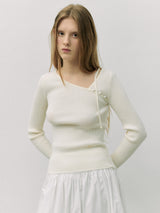 CUT OUT RIBBON KNIT IVORY