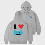 [UNISEX]I LOVE OF Hooded Zip-up