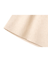 Ruby Romantic Gold Button Tweed Skirt Pants Beige