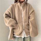Duji Embroidery High-Neck Wool Zip-Up