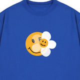 [UNISEX] ドッテッドスマイルフラワーミックスショートスリーブTシャツ