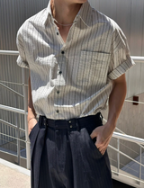 [S/S] Multi stripe half shirts(2color)