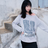 Brushed Fleece Glitch Top [Lavender gray]