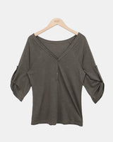 ターニングロールアップ7分袖Tシャツ