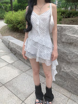 Memory Dot Ruffle Nashi One Piece (White)
