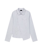 Cross Applique Slimfit Check Shirt - WHITE