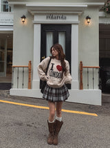 Pilen Check Pumpkin Mini Skirt