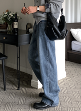 Main Basic Washed BB Straight Fit Denim Pants