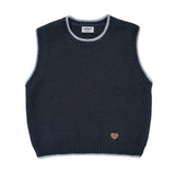 SIMPLE LINE KNIT VEST (Navy)