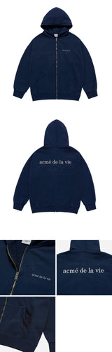 24FW ベーシックバイオウォッシングフーディージップアップ ネイビー