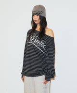 カットアウト プレゼント オフショルダーTシャツ