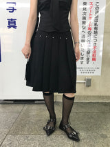 Monday Office Ball Stud Pleated Midi Skirt