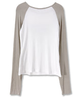 Cross Lattering Ralan Long Sleeve_Beige