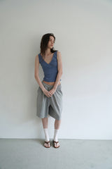 Lazy sleeveless top_blue