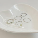 5-Set キッチュハートレイヤードリングセット / 3 Colors / シンプルデイリービーズ