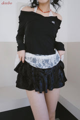 Halterneck Lace Layered Two-Piece Knitwear