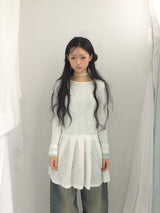 line and pleated dress