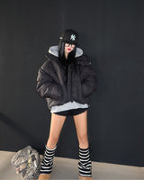 Robs High-Neck Hooded Short Padded Jacket