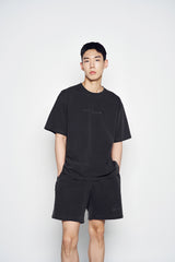 25SS SIMPLE LOGO PIGMENT SHORT PANTS CHARCOAL